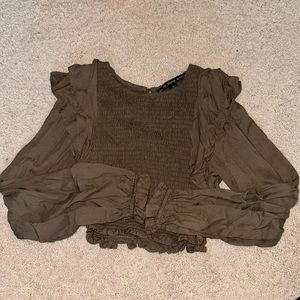 green long sleeve top size small